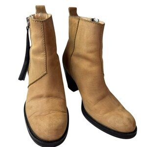 Acne Studios Pistol Nubuck Leather Ankle Boots Tan Brown Italy Women’s Size 8.5